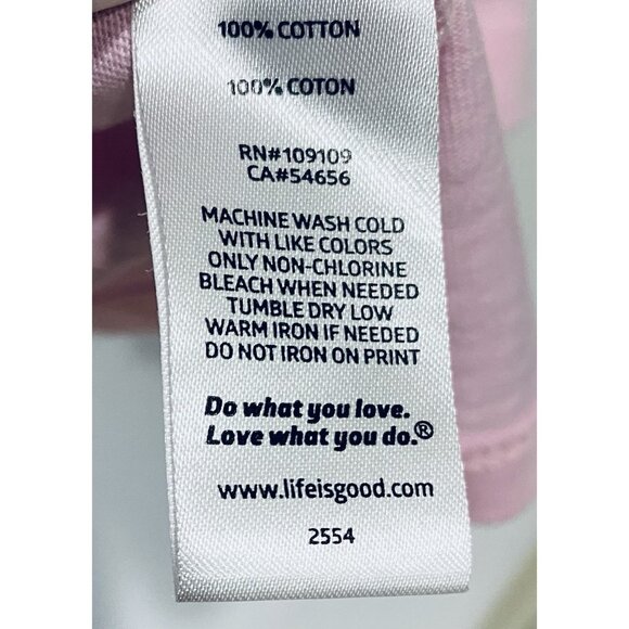 Life is Good Top Womens XL Pink Jackie Tie Dye Smileage Short Sleeve Crusher Vee - Picture 5 of 6